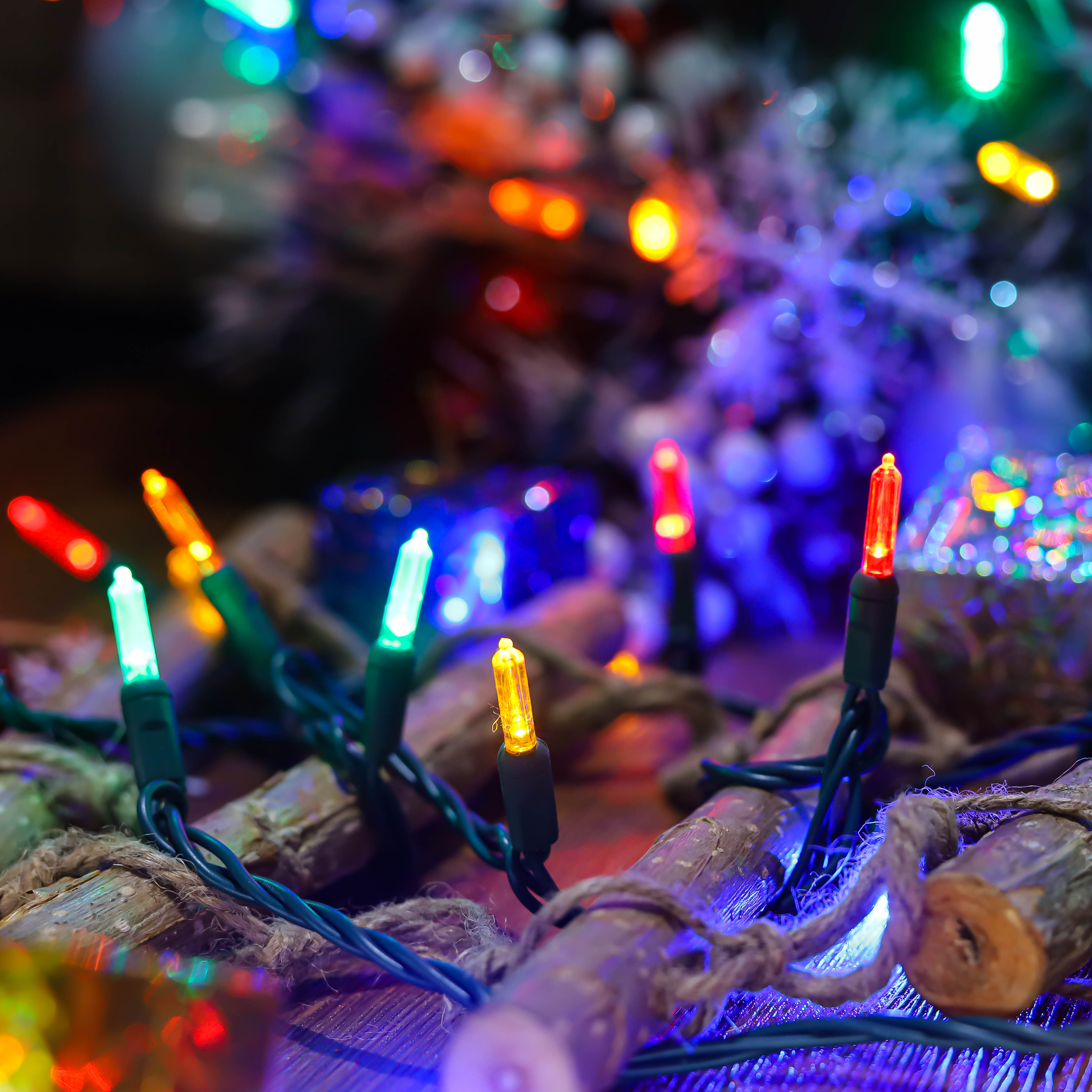 Luci natalizie a LED UL T5 Luci multicorda Set di luci a filo verde Impermeabili per esterni