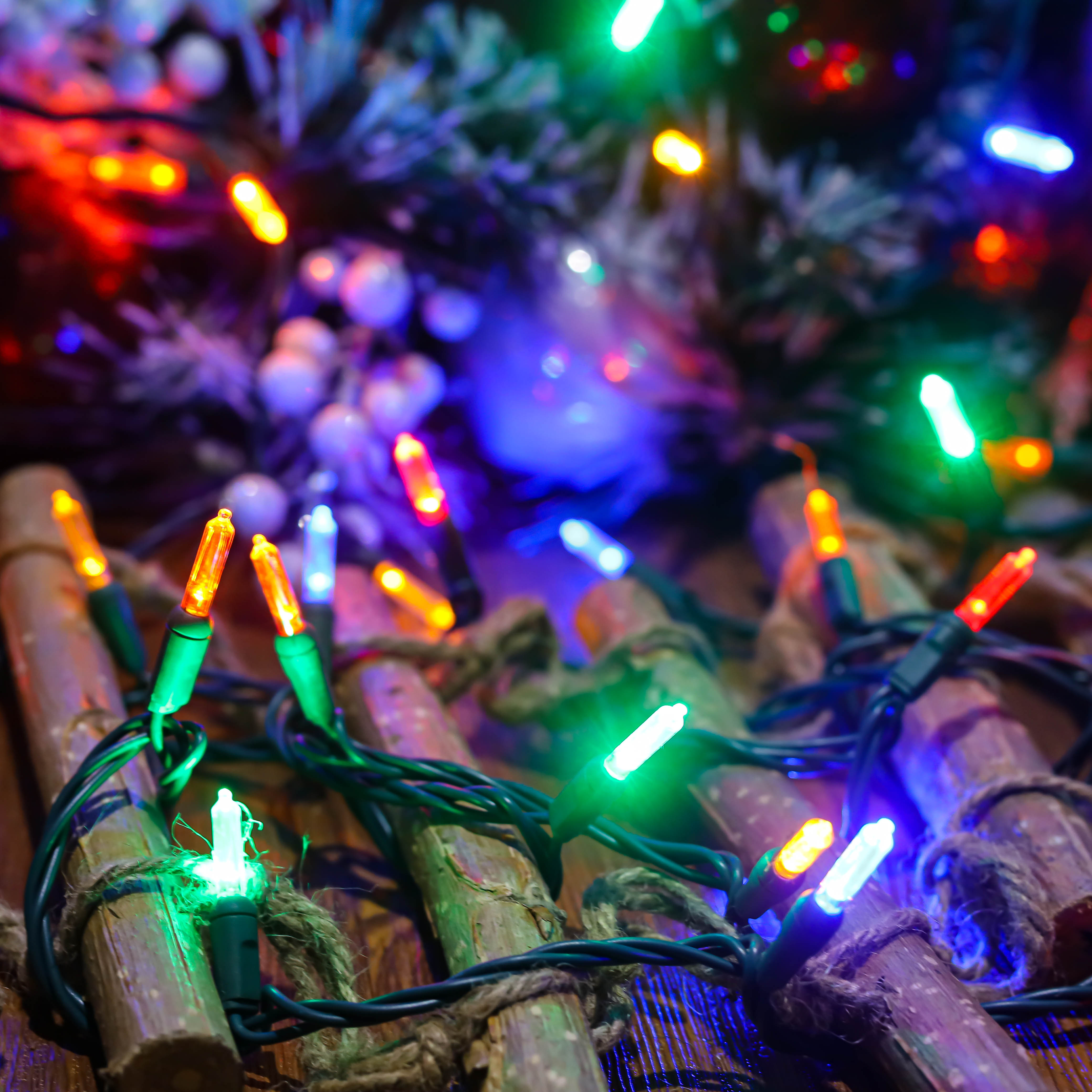 Luci natalizie a LED UL T5 Luci multicorda Set di luci a filo verde Impermeabili per esterni