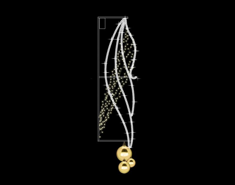 Classica lampada da decorazione stradale per esposizione natalizia per Natale LSM008