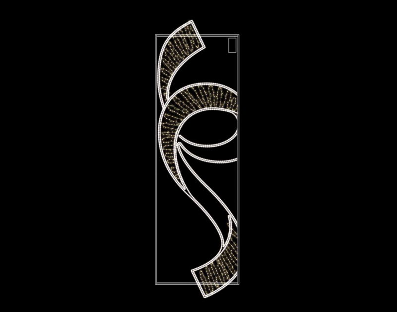 Motivo decorativo natalizio con cornice in alluminio Lampione natalizio LSM011