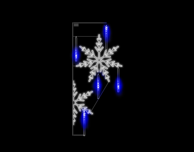 Cornice decorativa 2D per Natale e strada con motivo luminoso LSM006