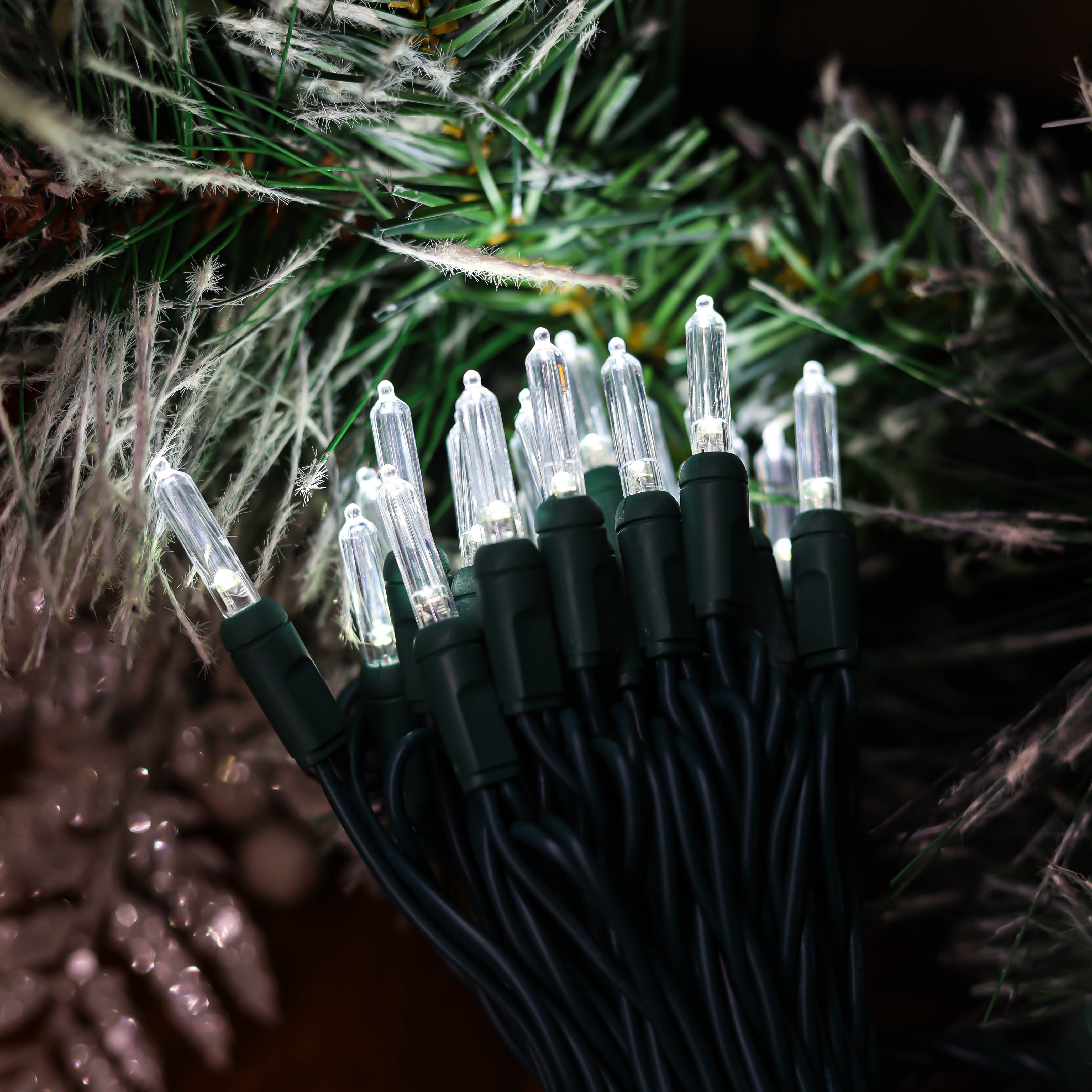 Set di luci natalizie bianche fredde T5 LED UL per uso esterno