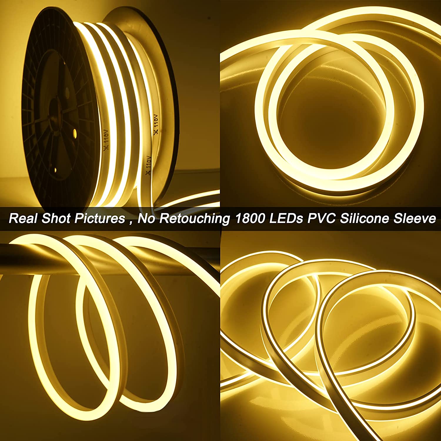 Luci al neon a LED da 110 V gialle