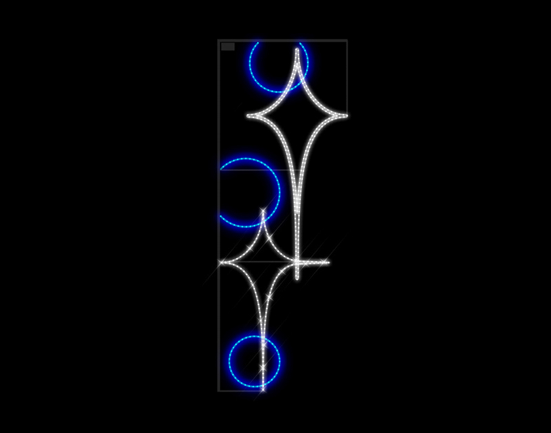 Decorazione per esposizione stradale con motivo bianco e blu LS M005
