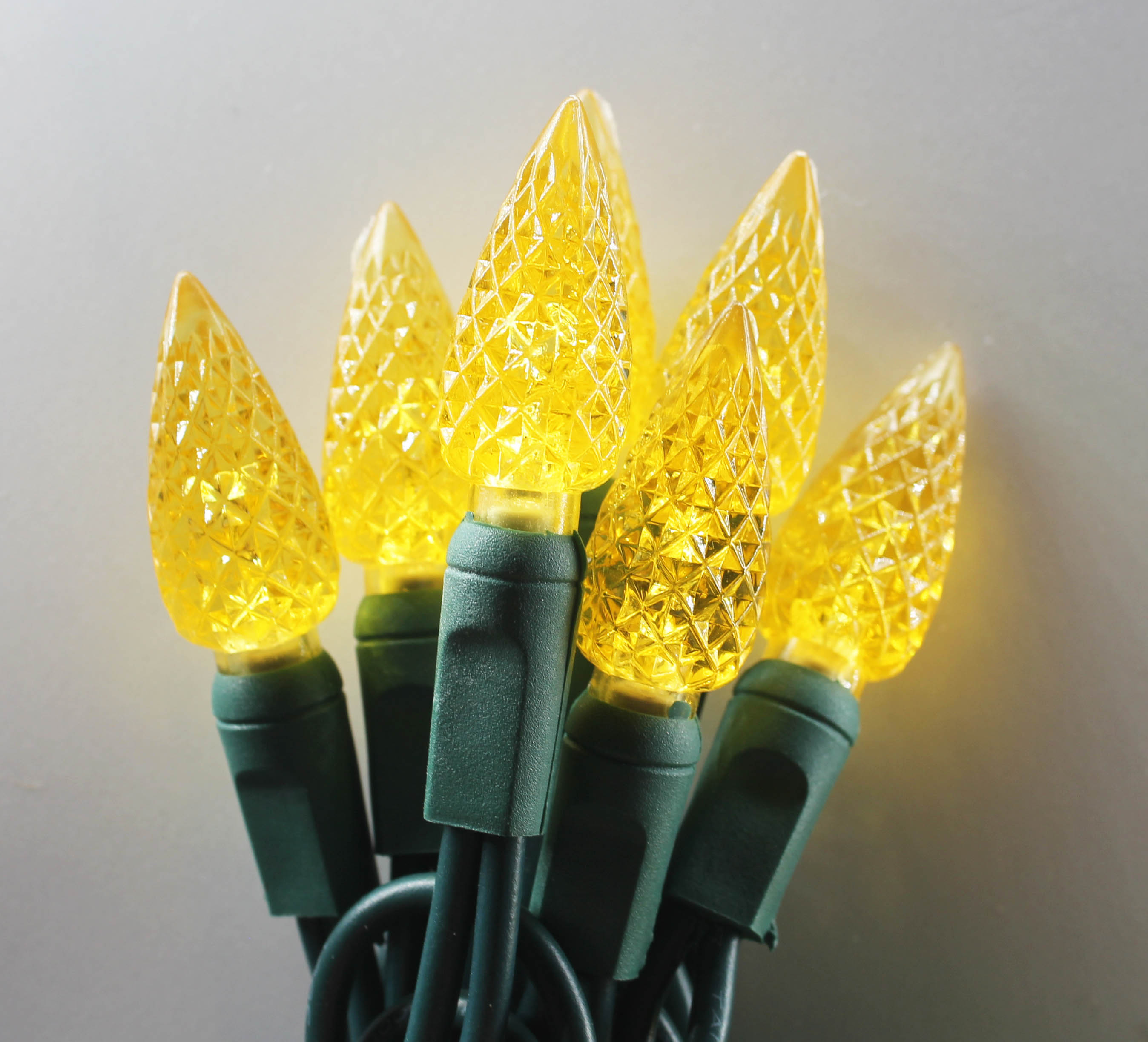 Luci della stringa LED della fragola C6 Luci di Natale gialle UL