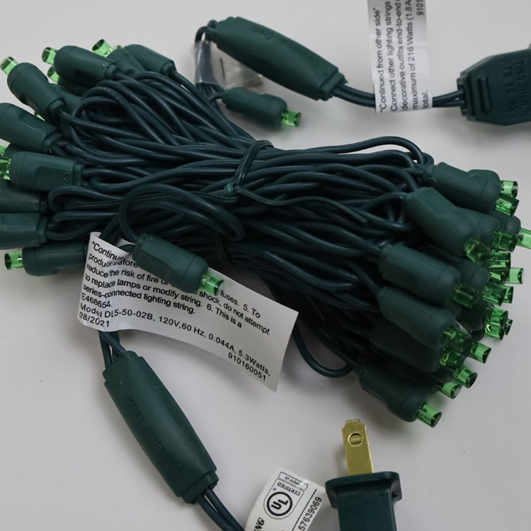 La mini stringa LED grandangolare da 5 mm illumina la luce LED verde per la decorazione natalizia certificata UL