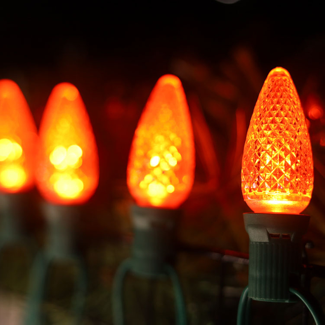 Lampadine di ricambio dimmerabili natalizie arancioni commerciali UL C9 E17 da 120 V