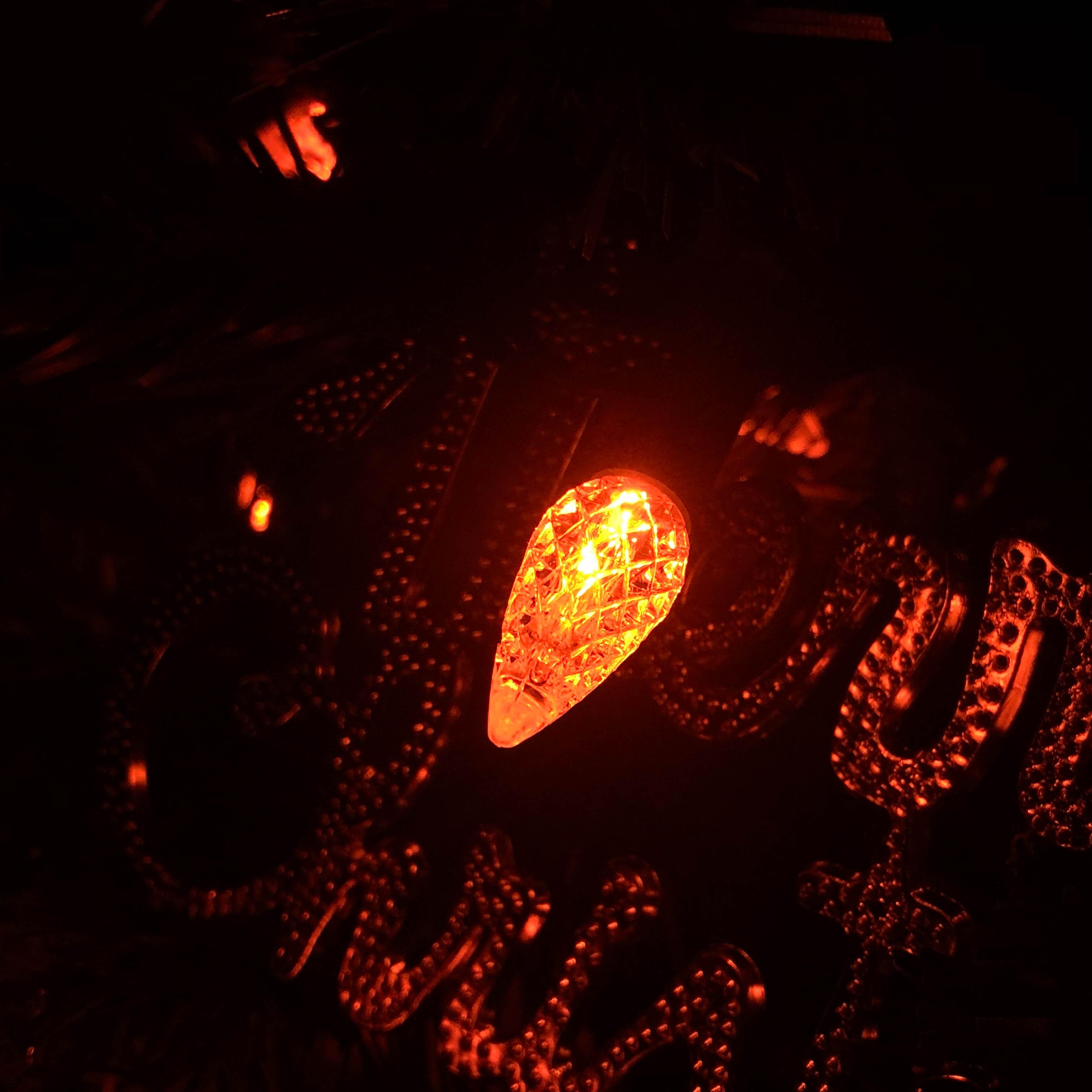 Filo da 22 AWG UL impermeabile per uso esterno LED arancione C6 luci a corda LED a fragola 