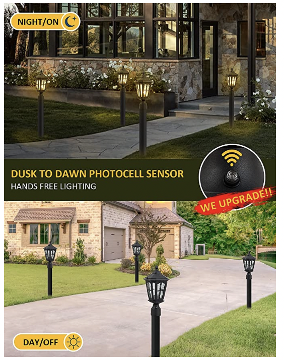 Luce da esterno dal tramonto all'alba con base per montaggio su molo da 3 pollici