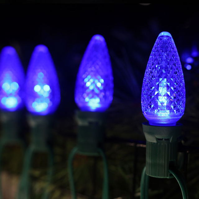 Lampadine sostitutive Minleon LED C9 UL blu impermeabili 