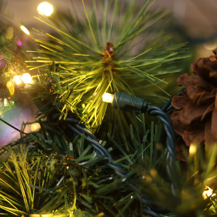 Mini luci a stringa LED grandangolari da 5 mm Bianco caldo UL Stringa di luci natalizie per uso esterno