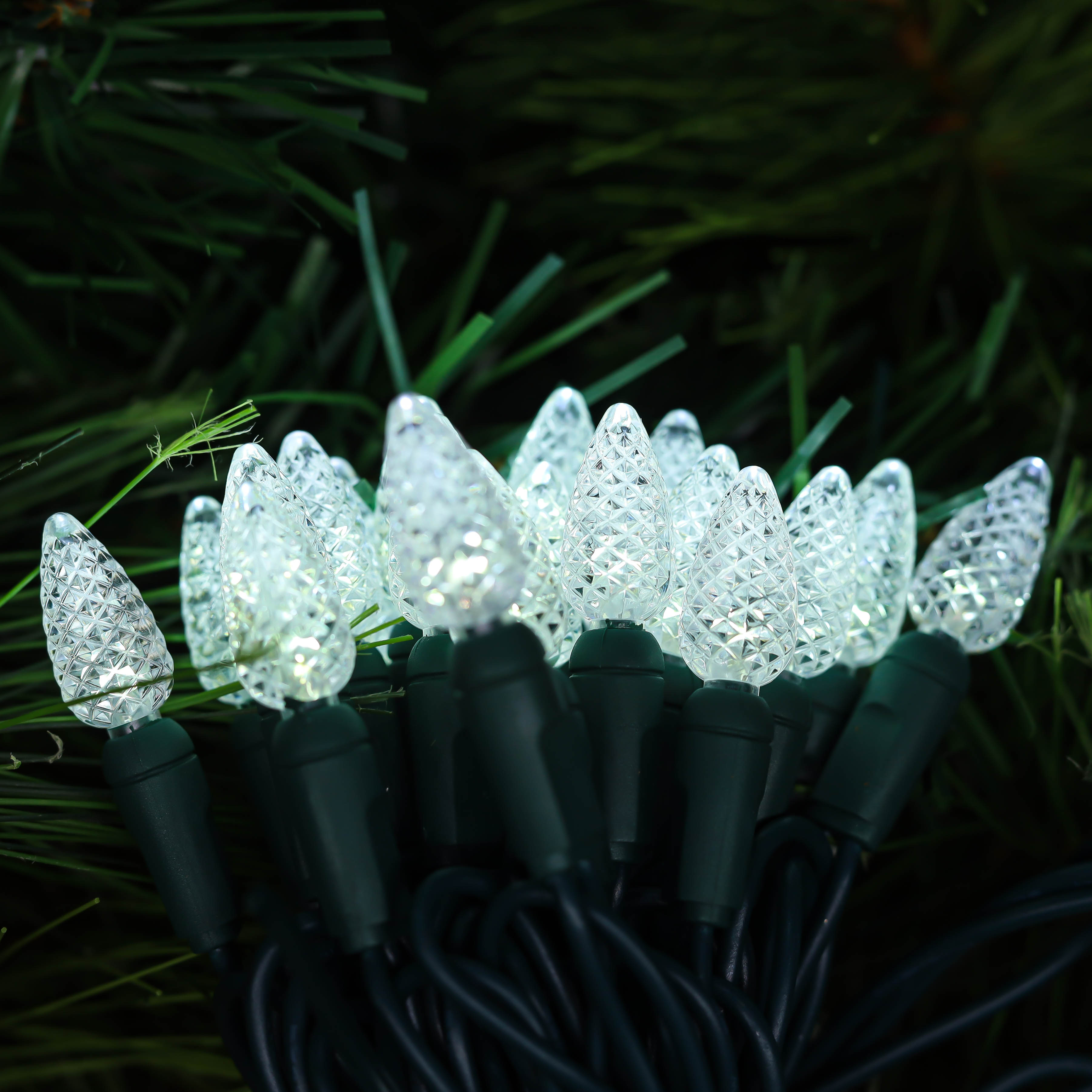 La stringa LED C3 di grado commerciale UL illumina l'uso all'aperto con luce bianca fredda natalizia