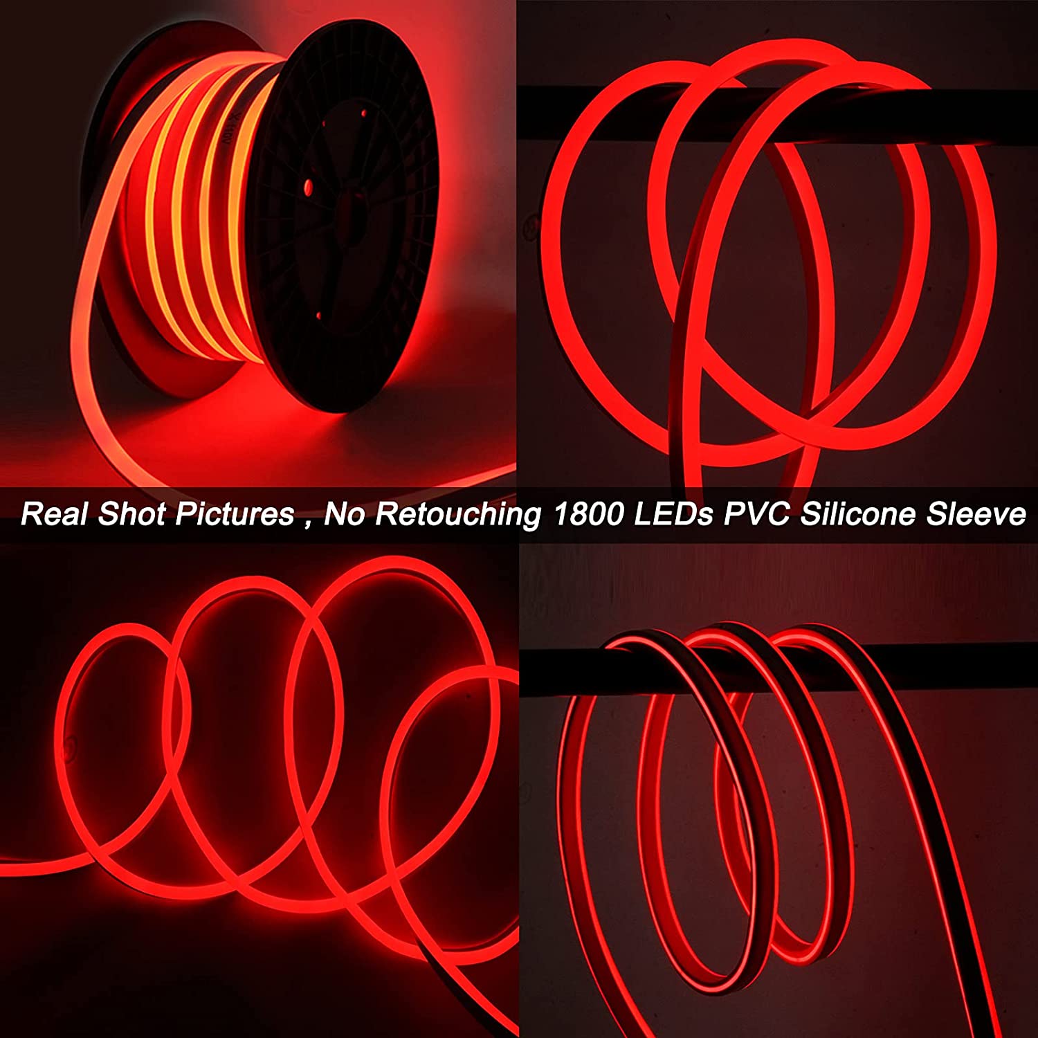 Luci da corda neon a LED rossa da 110 V all'aperto
