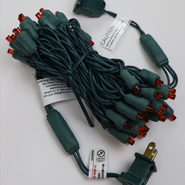 Luci a stringa mini LED grandangolari da 5 mm Luce a stringa ROSSA certificata UL