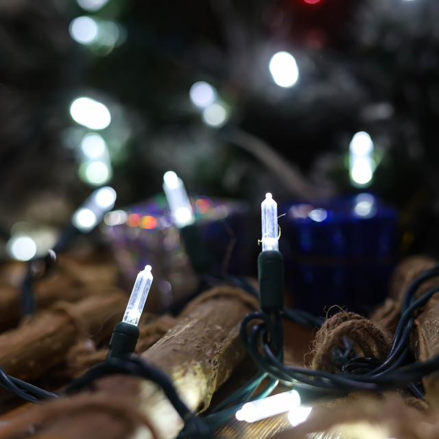 Set di luci natalizie bianche fredde T5 LED UL per uso esterno