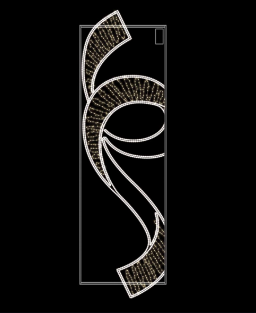 Motivo decorativo natalizio con cornice in alluminio Lampione natalizio LSM011