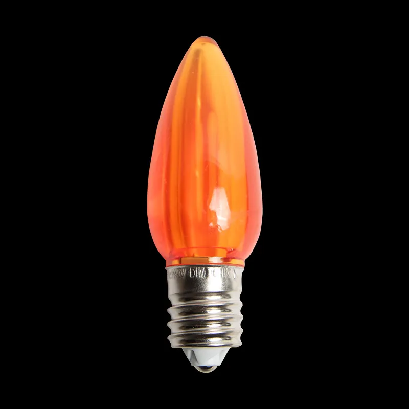 Lampadina LED C9 trasparente arancione