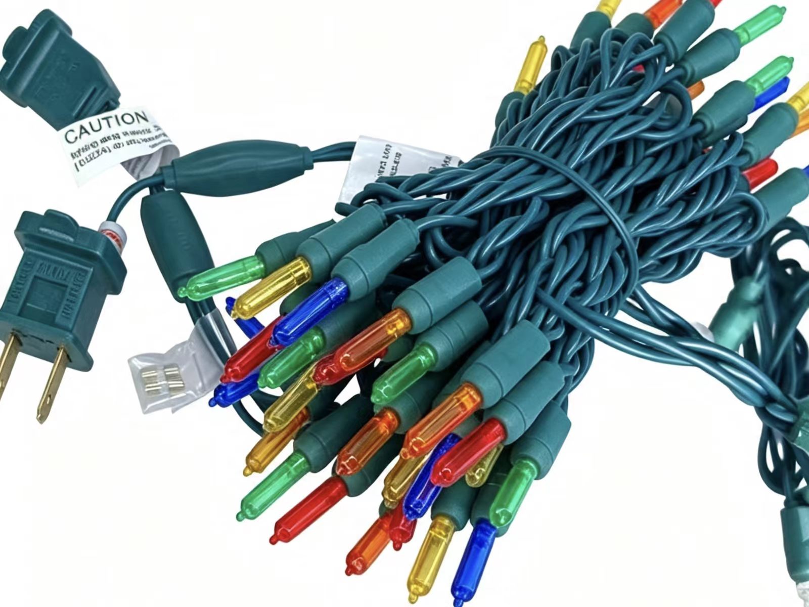 Luci natalizie a LED UL T5 Luci multicorda Set di luci a filo verde Impermeabili per esterni 