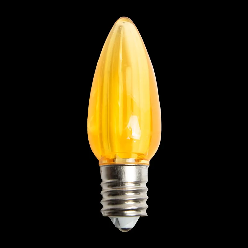 Lampadina LED C9 trasparente gialla