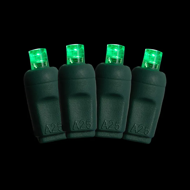 Luci natalizie coassiali da 50 litri 5 mm Cavo verde con spaziatura di 6 '