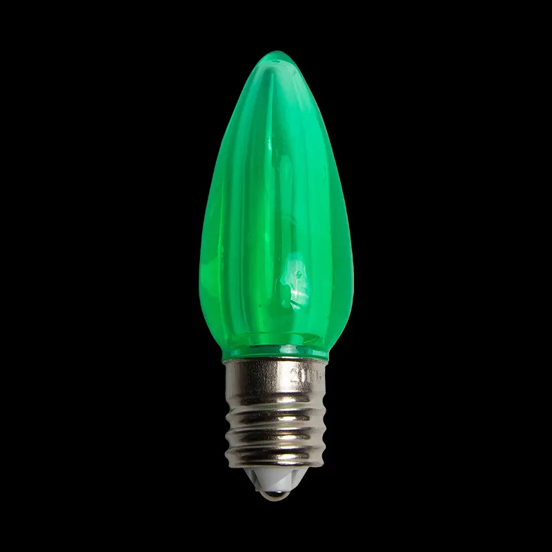 Lampadina LED C9 trasparente verde