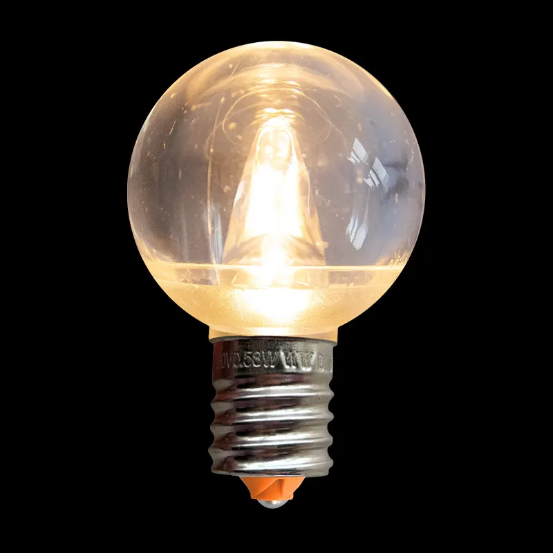 Lampadina trasparente LED Minleon G40 E17 UL Sun bianco caldo impermeabile 