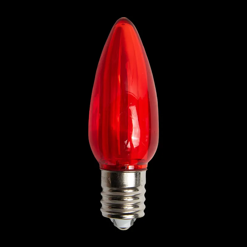 Lampadina LED C9 trasparente rossa