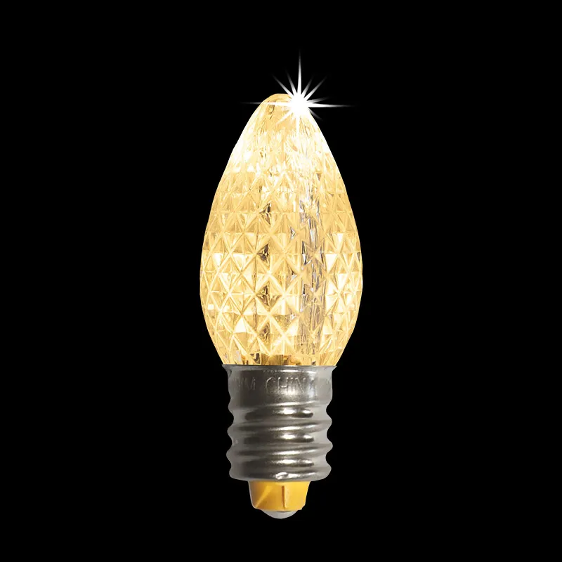 Lampadina LED C7 sfaccettata – Sole bianco caldo scintillante
