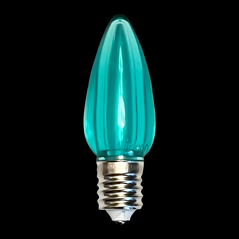 Lampadina LED C9 trasparente verde acqua