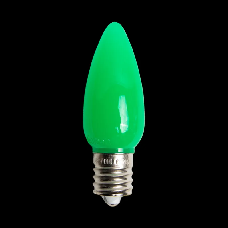 Lampadina LED C9 opaca verde
